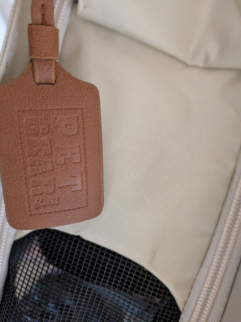 Pet Gear Cream and Brown Pet Travel Tote Carrier with Leather Trim - Picture 5 of 5